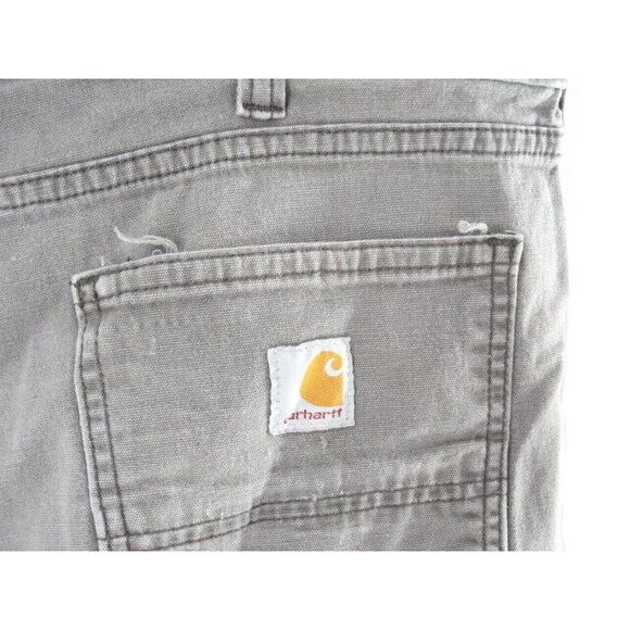 Men's Carhartt Relaxed Fit Gray Rugged Work Jeans Pants, 40 x 32, 30 - Picture 6 of 8